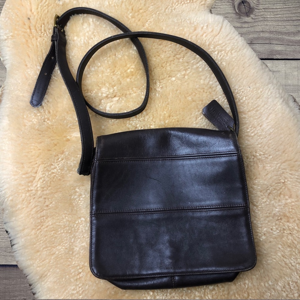 Vintage Coach Leather Crossbody bag Dark Brown